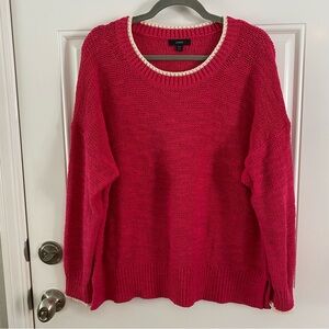 J. Crew Tipped Beach Sweater Pink Rose Natural Size XL